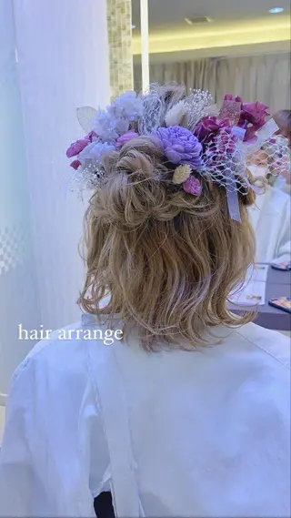 ミディアム カラー ヘアアレンジ 似合わせカットカラー ♡佐藤捺美のヘアスタイル