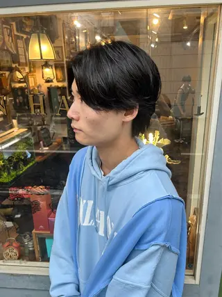 ショート パーマ メンズ 清水千優/パーマ/透 明感カラー/メンズのヘアスタイル