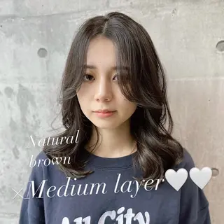 ミディアム カラー 韓国𝐻𝑎𝑖𝑟 🇰🇷🖤ハラのヘアスタイル
