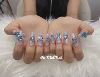 セミロング HANA 長さだしのネイルデザイン