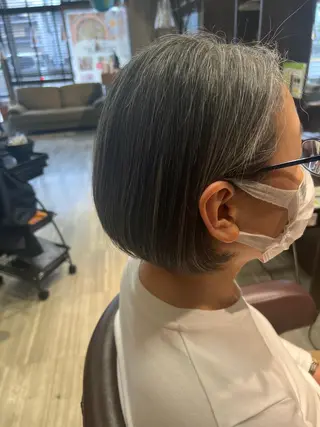 ショート 【南草津】髪質改善 ヘナカラー＆縮毛矯正のヘアスタイル