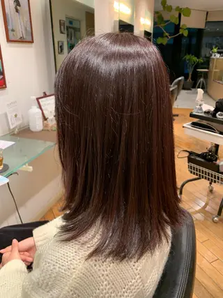 セミロング カラー ヘアアレンジ 秋葉 一郎のヘアスタイル