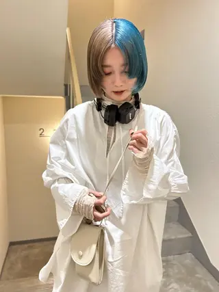 ミディアム カラー パーマ ヘアアレンジ メンズ キッズ ネイル マツエク・マツパ アイブロウ 薄暮 マツイ レンのヘアスタイル