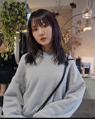 ミディアム 黒染め落とし ムラ修正　ハイトーンのヘアスタイル