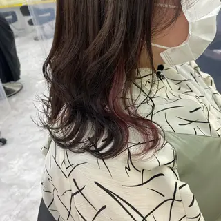 セミロング カラー ヘアアレンジ mai🍑暖色カラー /レイヤー💖のヘアスタイル