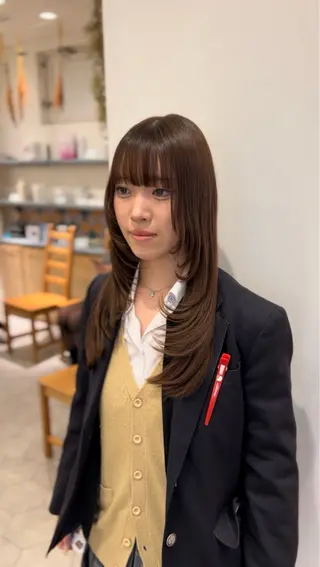 ロング カラー 韓国風・ブリーチなし ・あり後藤 一斗店長のヘアスタイル