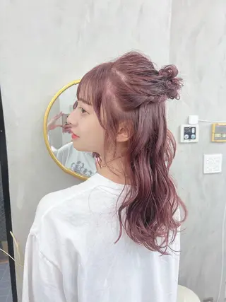 セミロング カラー ヘアアレンジ マツエクモデル無料 marry 池袋秦のマツエク・マツパデザイン