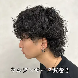 ミディアム パーマ メンズ 💈メンズ特化 美容師サキ💈のヘアスタイル