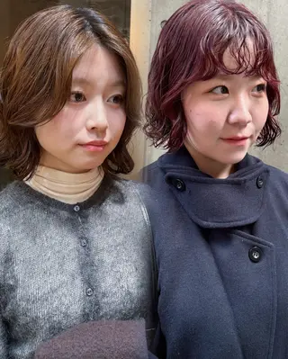 ショート カラー パーマ 大橋 芽衣のヘアスタイル