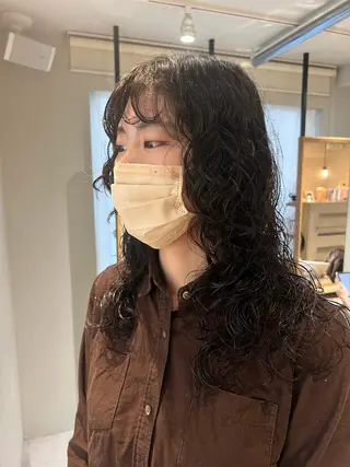 セミロング カラー パーマ ミディアムパーマ /癖毛パーマのヘアスタイル