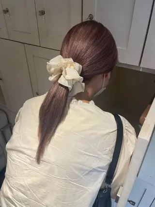 セミロング ♡似合わせハイトーン ♡maiのヘアスタイル