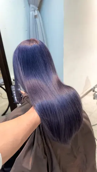 ロング カラー パーマ ヘアアレンジ ブリーチカラー🤍 颯馬🐈‍⬛のヘアスタイル