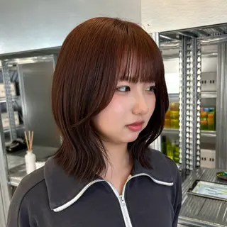 ミディアム カラー ✨縮毛矯正/ボブ✨ 佐藤 さくらのヘアスタイル