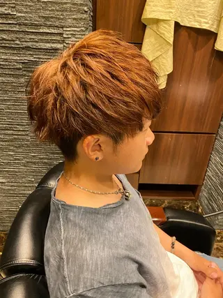 ミディアム カラー メンズ 岡本 宗士のヘアスタイル