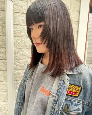 ミディアム カラー 髪質改善ストレート✨ パーマヘア✨YUKIのヘアスタイル