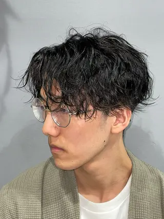 パーマ メンズ ボブモデル募集/ 青木亮太郎のヘアスタイル
