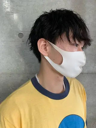 ショート パーマ メンズ ボブパーマコテ巻き風 パーマNo1深江秀平のヘアスタイル