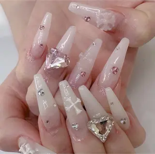 ロング Latte Nail 十三のネイルデザイン