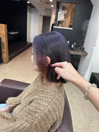 ミディアム カラー ハイトーン/デザイン /パーマ/本田誠人のヘアスタイル