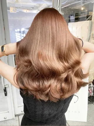 セミロング カラー パーマ ヘアアレンジ メンズ キッズ ネイル マツエク・マツパ アイブロウ 韓国風×透明感カラー 髪質改善オタベシンヤのヘアスタイル