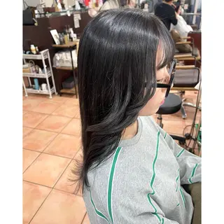 セミロング カラー ヘアアレンジ 🦋エクステ/透明感 カラー🦋宮川莉央のヘアスタイル