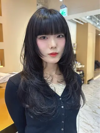 セミロング カラー 💕韓国レイヤー× 髪質改善　宮内諒のヘアスタイル