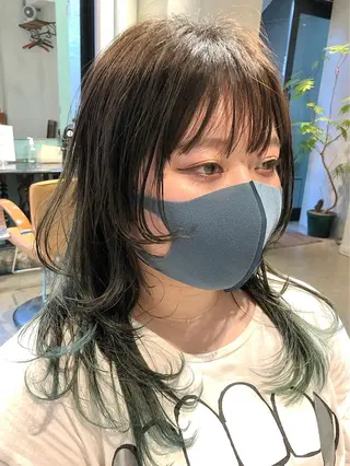 ミディアム カラー ブリーチ😼 ボブ✍️レイヤーのヘアスタイル