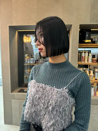 ショート カラー 縮毛矯正×艶髪カラー 髪質改善/三ツ木のヘアスタイル