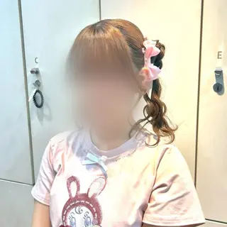 セミロング ヘアアレンジ ヘアメ🎀推しカラー 🥣横浜/しほ🧸のヘアスタイル