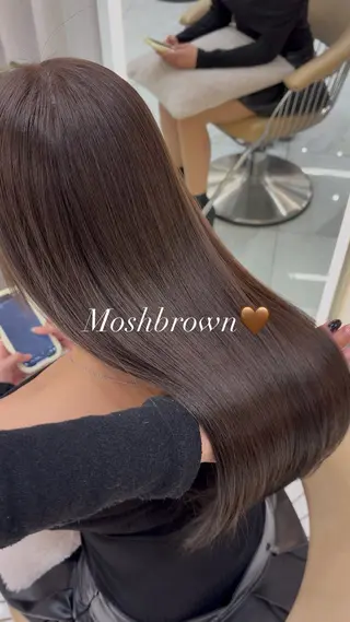 ロング 艶ブラウン/暖色 カラー/髪質改善みほのヘアスタイル