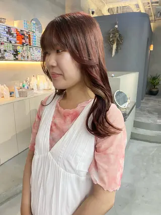 セミロング カラー 前橋 姫奈のヘアスタイル