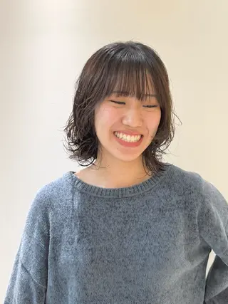 ミディアム パーマ 大庫 桜のヘアスタイル