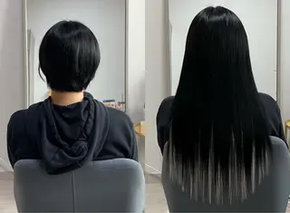 ロング 🎀韓国スリムタッキ 羽エクステ🎀kiiのヘアスタイル