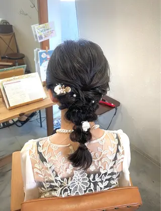 ヘアアレンジ 酸性ストレート/ブリ ーチなしWカラー河本のヘアスタイル