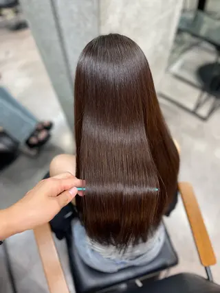 セミロング カラー 髪質改善/堀江 ケアカラーtoshiのヘアスタイル