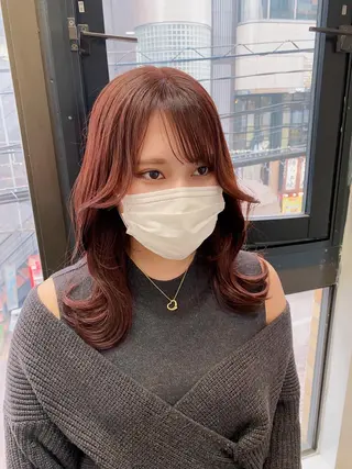 セミロング カラー 韓国ヘア🇰🇷 スズキのヘアスタイル