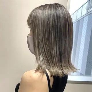 ミディアム カラー ヘアアレンジ 松井那津子 /ハイライトブリーチのヘアスタイル