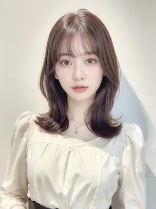 ミディアム 大人可愛いレイヤー 大田のヘアスタイル