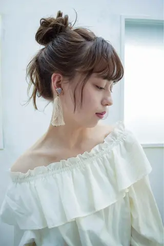 ミディアム カラー パーマ ヘアアレンジ メンズ キッズ ネイル マツエク・マツパ EnBlesS西宮 マンツーマン神道有基のヘアスタイル