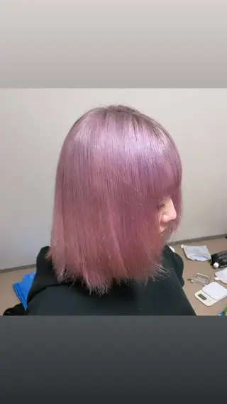 ミディアム カラー 🧸赤み消し🐾 ラベンダ/ミルクティのヘアスタイル