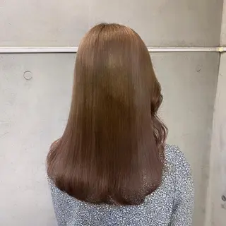 セミロング カラー 艶感/韓国風 🤍moeka🤍のヘアスタイル