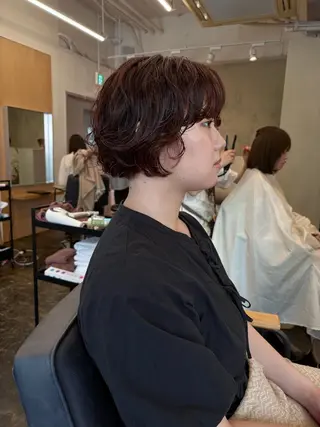 ミディアム パーマ karin🌛ボブ／ 透明感たっぷりカラーのヘアスタイル