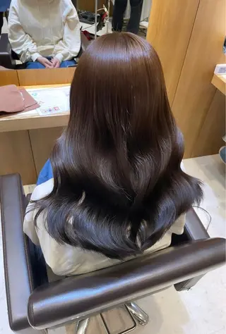 セミロング カラー 湯田 竜也のヘアスタイル