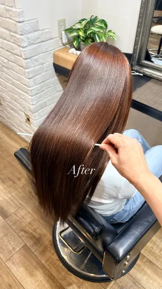 ロング きむえり/髪質改善 /うねり広がり改善のヘアスタイル