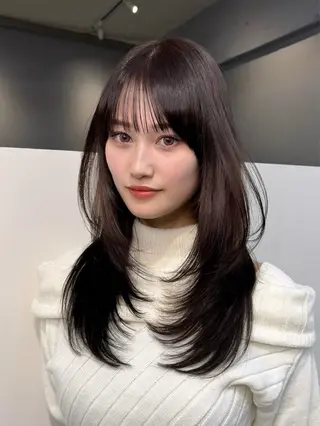 セミロング カラー 🦋韓国系指名No1 店長/圓山 祐也🦋のヘアスタイル