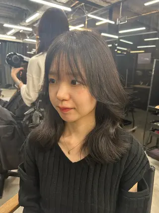ミディアム モテヘア 韓国ヘアhikariのヘアスタイル