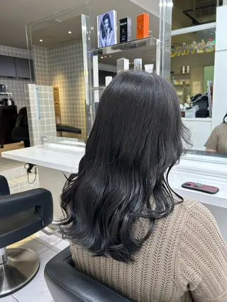 ミディアム カラー パーマ ヘアアレンジ メンズ キッズ 🦋韓国レイヤー｜ 透明感グレージュ🦋のヘアスタイル