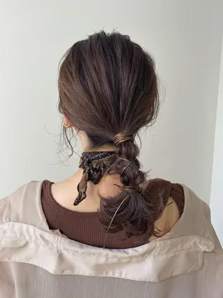 ミディアム カラー ヘアアレンジ 【淡色color/ nail】maikoのネイルデザイン