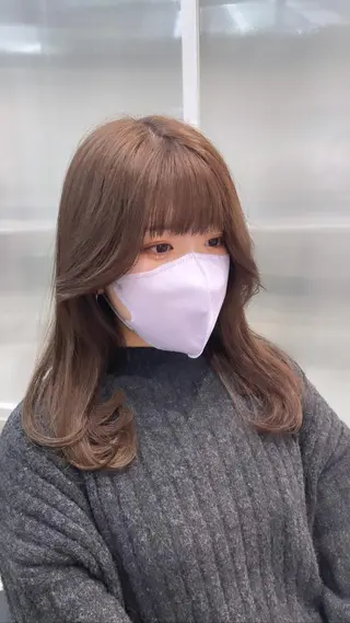 セミロング カラー 髪質改善🇰🇷 アサイユウスケのヘアスタイル