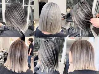 ミディアム ブリーチ×エクステ 超特化美容師のヘアスタイル